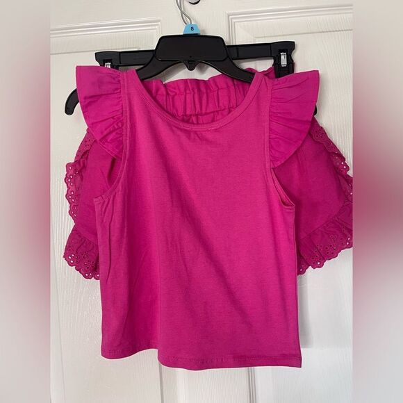gb girls 2 piece hot pink ruffle set size L 12/14 new with tags - Picture 5 of 9